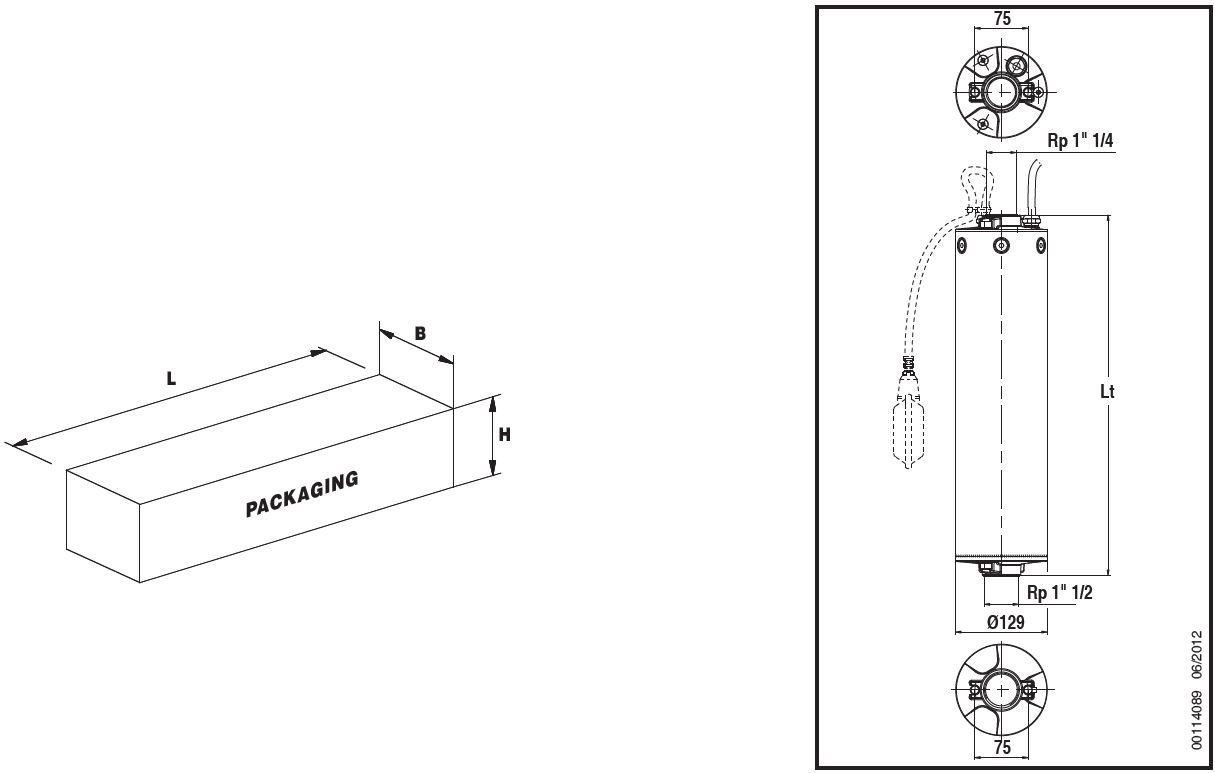 VL5 In Line pump Dimensions